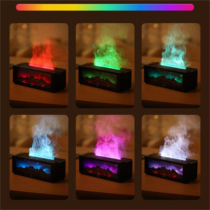 Black aroma diffuser with different colored light modes